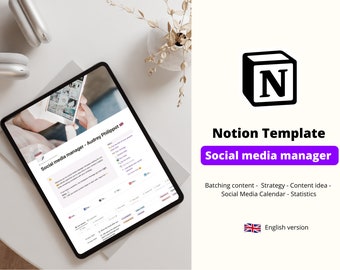 Concept social media planner template - french edition | Community manager Concept template | Marketing concept template