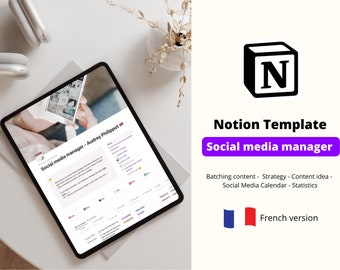 Concept social media planner template - french edition | Community manager Concept template | Marketing concept template