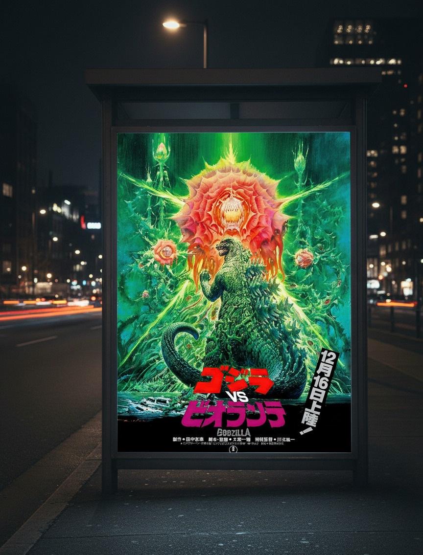 ゴジラvsビオランテ ポスター 1989 | ヴィンテージ日本映画プリント