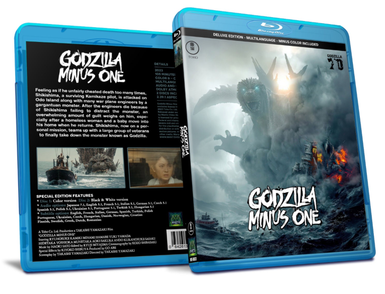 Godzilla Minus One Double Feature - Color+b&w Version - Blu
