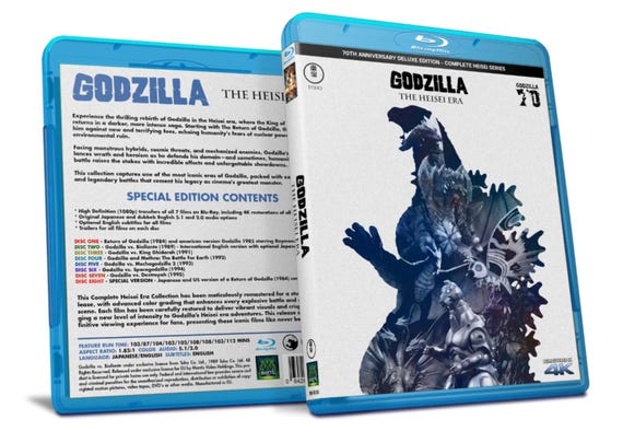 GODZILLA - the Heisei Era - Complete Blu Ray Set - 8 Discs