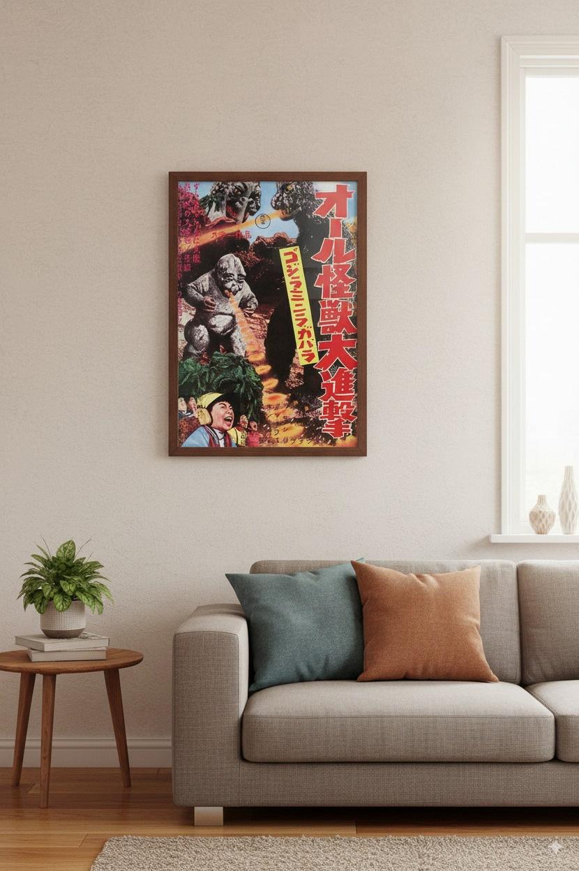 Godzilla Poster All Monsters Attack 1969 | Vintage Japanese Movie