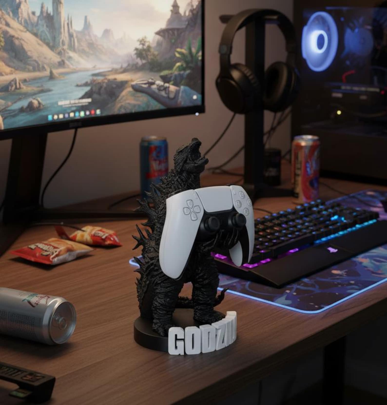 Godzilla Xbox Controller Godzilla Gaming Controller Stand – Eco-friendly 3D Printed Kaiju Hand ...