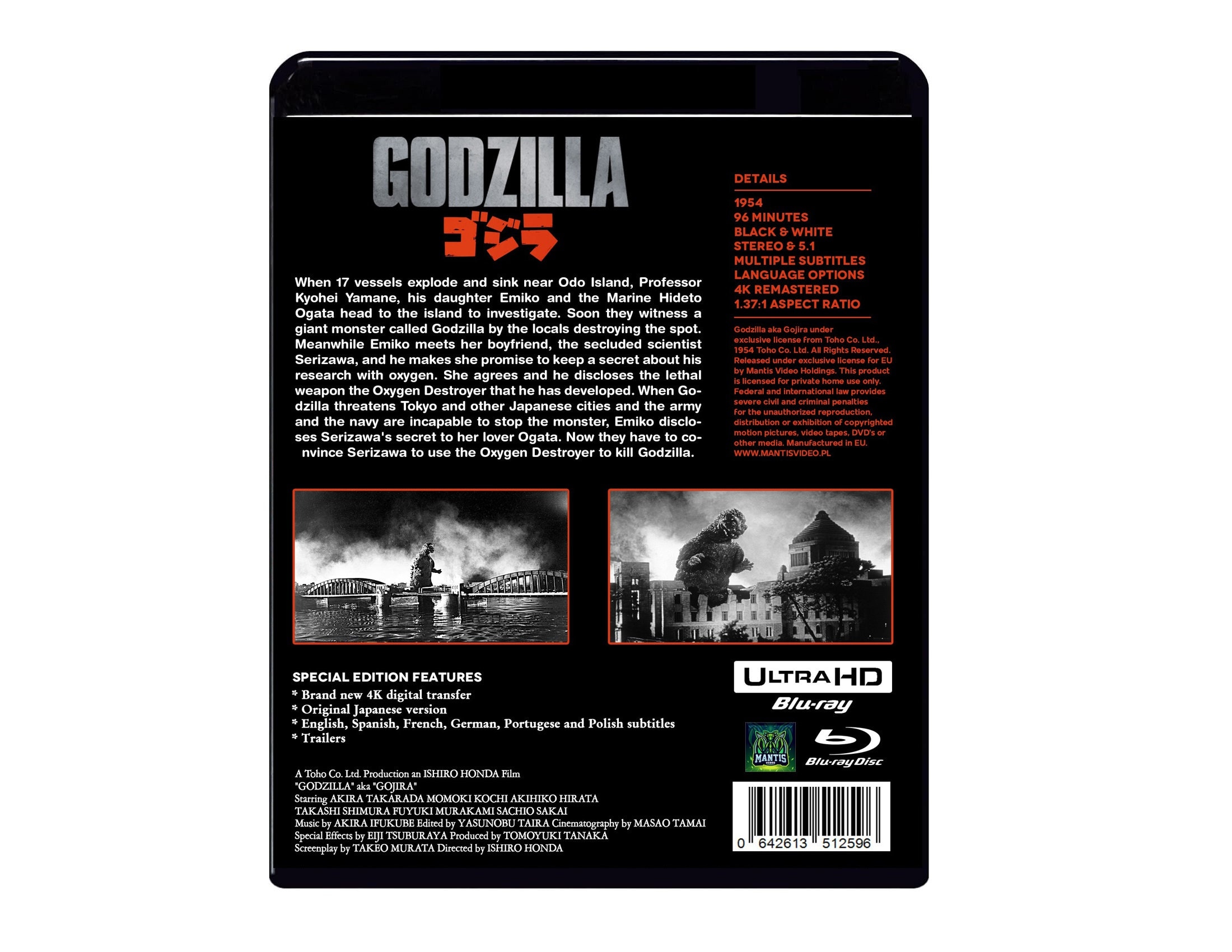 Godzilla (1954) Gojira - New 4K Remaster - 4K Ultrahd Blu Ray - Etsy