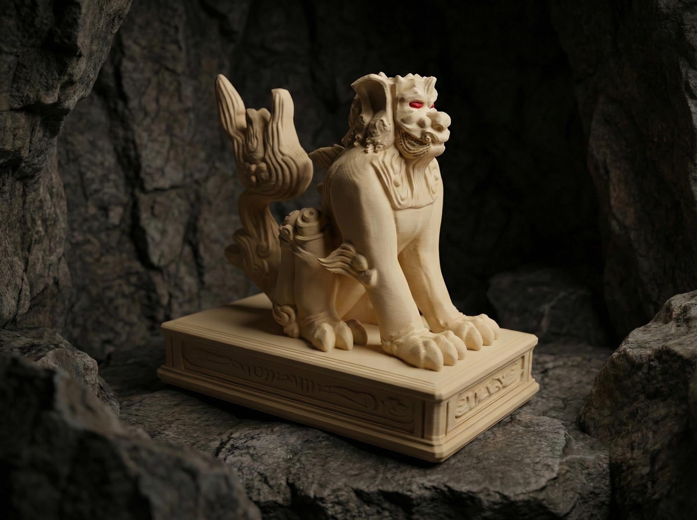 猫おやじ●シーマスタ17cm 幅2cm １５０３／８２５ King Caesar Shisa Statue – Godzilla Vs Mechagodzilla 1974 Cave