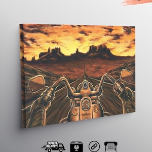 Motorcycle Canvas, Trip Chopper Motorcycle Canvas, Motorcycle Art Wall Decor, Chopper Motorcycle Canvas,Motorcycle Decor, Popular Wall Decor