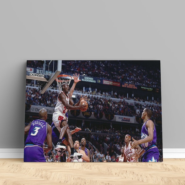 Affiche de match de basket-ball, toile Dunk de joueur de basket-ball légendaire, décoration murale sur le thème du basket-ball, affiche de basket-ball, affiche de Kobe, moment Dunk