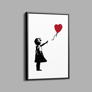 Banksy Red Balloon Art, Girl With Heart Canvas, Banksy Graffiti Wall Decor, Street Wall Art, Banksy Canvas, Banksy Life Wall Art, Pop Poster