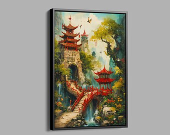 Japanese Life Style Canvas, Japan Decor, Far East Landscape, Gaming Room Canvas, Movie Poster, Popular Canvas, Japan theme poster