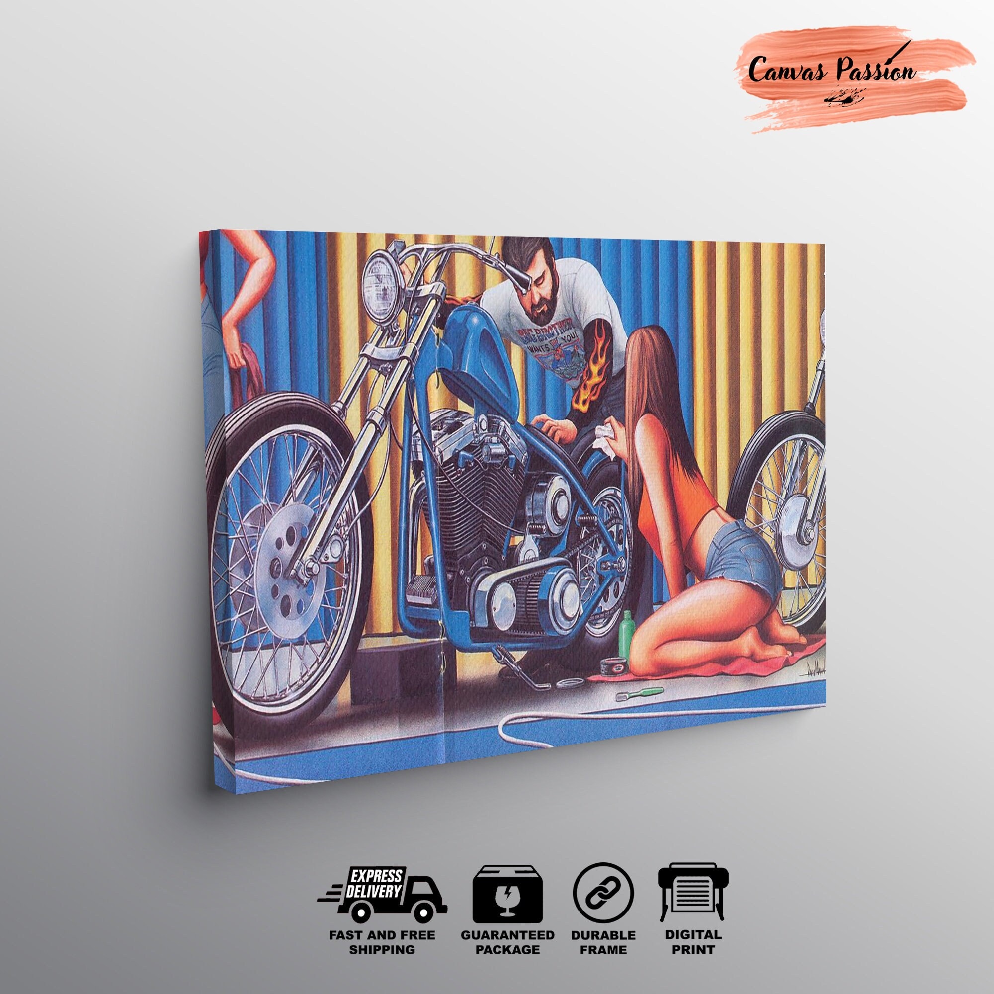 David Mann Motorcycle Art - Etsy