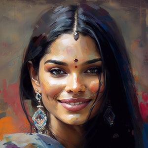 Indian Girl Holi, Festival of Color, Digital Art, Realistic Art, Oil Painting
