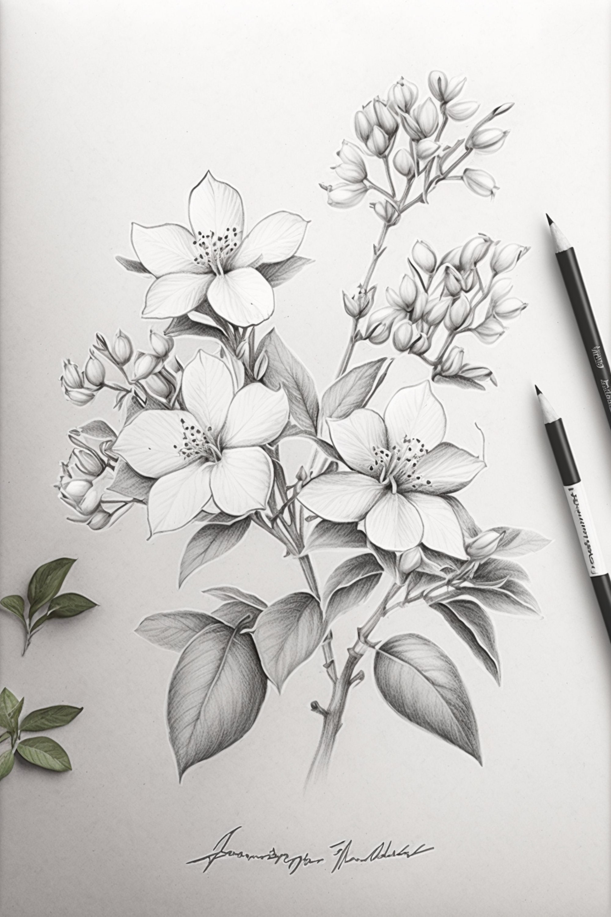 Monochrome Jasmine Flower Drawing with Simple Linear Design Stock  Illustration - Illustration of occlusion, background: 284307417