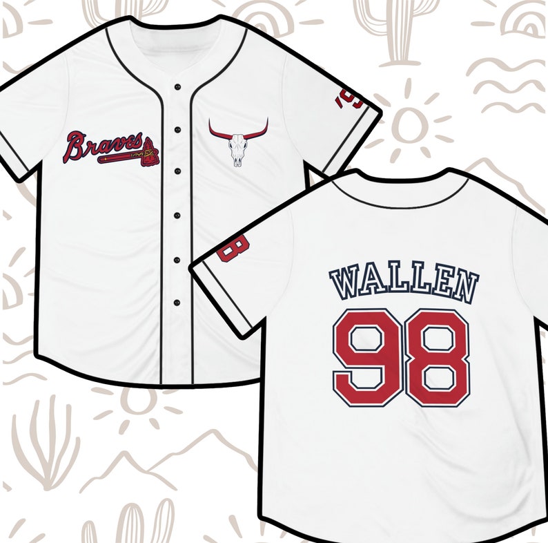 Wallen '98 Braves Baseball Jersey 98 Braves Etsy