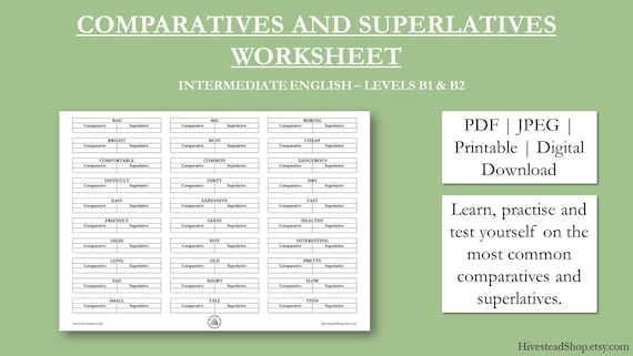 Grammar Review Quiz Comparatives And Superlatives