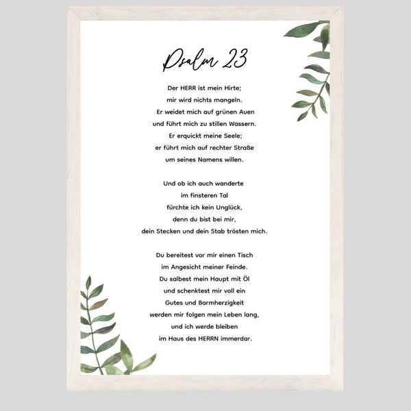 Christlicher Poster "Der Herr ist mein Hirte" Psalm 23 I Download I Wanddeko