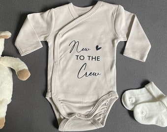 Wickelbody " New to the Crew" Geburtsgeschenk I Babybody I Langarm