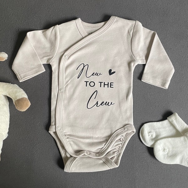 Wickelbody " New to the Crew" Geburtsgeschenk I Babybody I Langarm