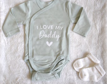 Wrap body "I love my Mommy" "I love my Daddy" I Mom/Dad gift I Baby body I Long sleeve