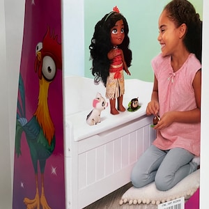 May include: A Disney Princess Treat Time with Moana and Pua doll set. The box features a Moana doll, a Pua figure, and a girl. The box is decorated with images of the characters and the text "Enjoy some treats with Moana & Pua!"