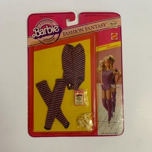 Vintage Original Barbie 1982 Mattel Fashion Fantasy #5539 Stripes For Stretching Outfit New Old Stock