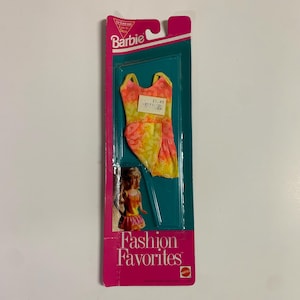 Vintage Original Barbie Mattel 1992 Fashion Favorites Orange Knit Dress 870 New Old Stock