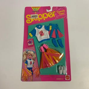 Vintage Original Barbie 1991 Skipper Trendy Teen Fashions Cheerleading Outfit 663 Mattel New Old Stock