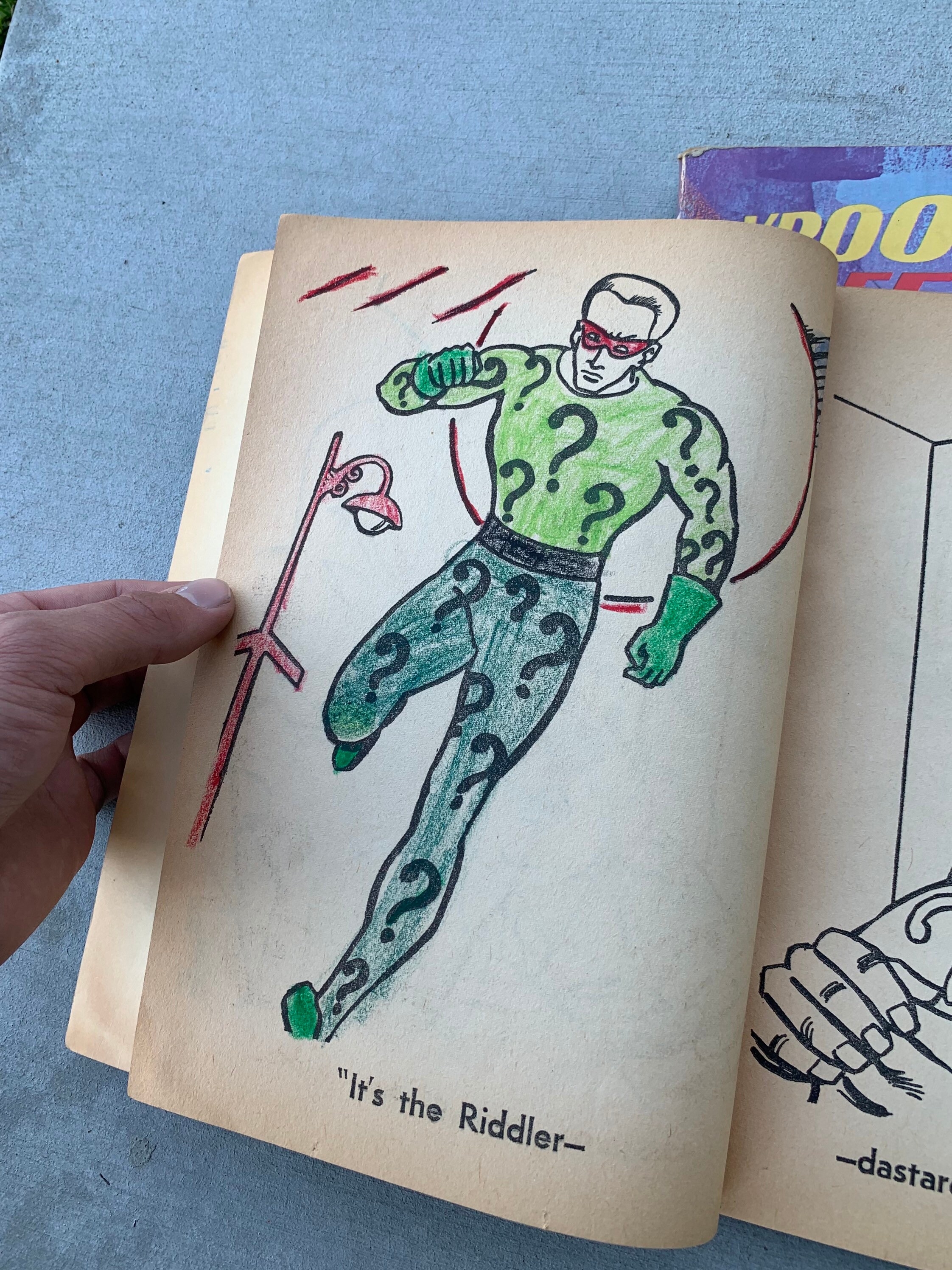 Rare 1967 Vintage Batman Coloring Books vroom Screee, robin in the