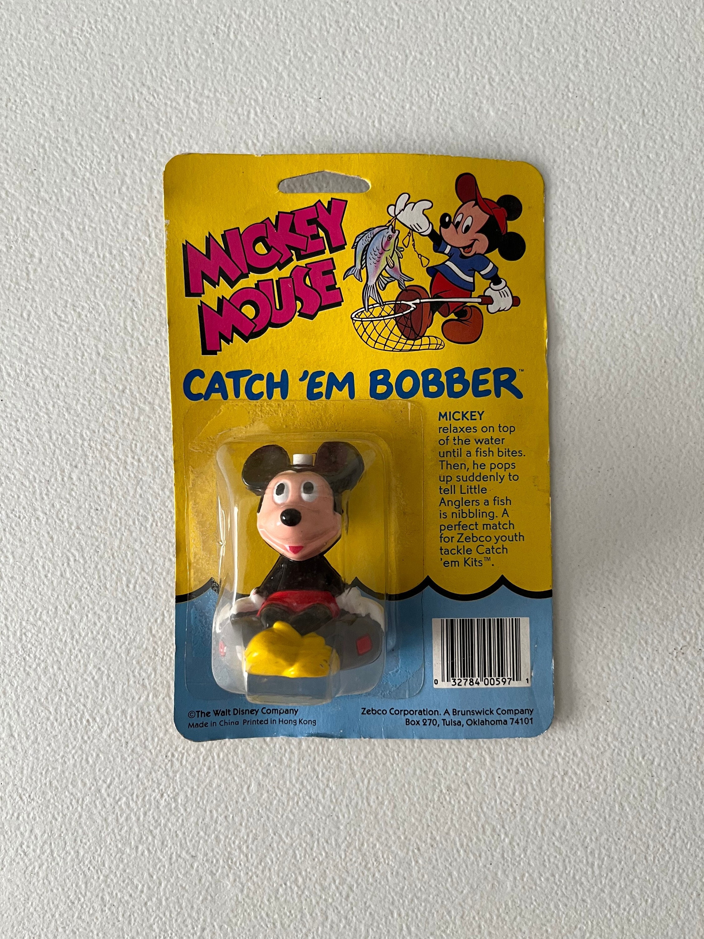 Vintage Unique Mickey Mouse In Boat Zebco Fishing Pole