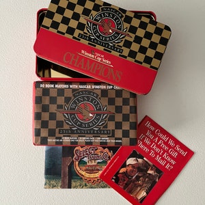 Vintage 1994 NASCAR Winston Cup Series 25th Anniversary Tin With 50 Match Books New Old Stock