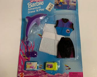 Vintage Original 1996 Mattel Barbie Ocean Friends Dress N Play Clothing 1 Set New Old Stock