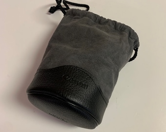 Vintage Canon Camera Felt/ Leather Lens Draw String Case