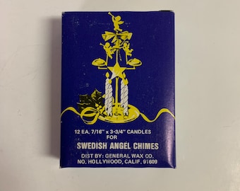 Vintage White Candles for Swedish Angel Chimes and Christmas Tree Box of 12 New Old Stock