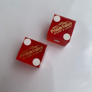 Vintage Primm Valley Resort And Spa Casino Gambling Red Playing Dice Numbers 935 And 942