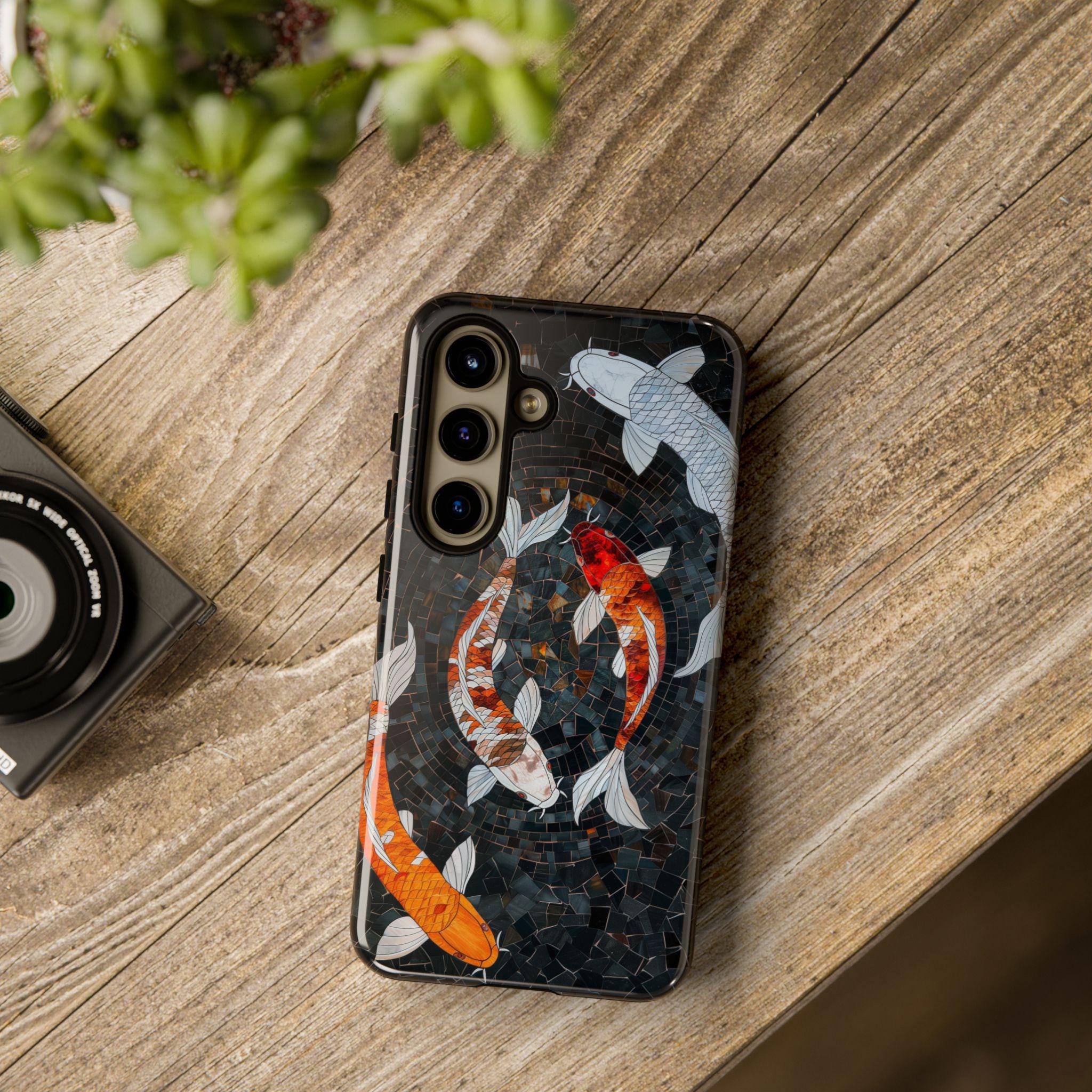 Stained Glass Art Koi Japanese Koi Phone Case for iPhone 16