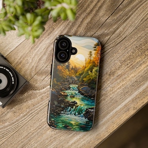 Stained Glass Forest Tough Phone Case For iPhone 16 15 14 13 12 Google Pixel 9 8 7 Pro Samsung Galaxy S25 Plus Ultra S24 Plus Ultra