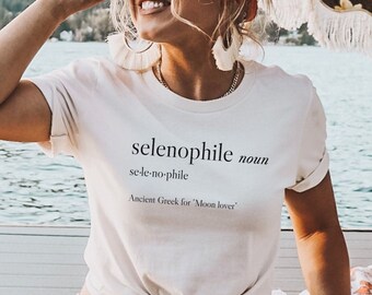 Unisex Ultra Cotton Tee, bohomodern tee, moon tee, selenophile tee, moon-girl tee, bohemain tee, definition tee, fun moon tee