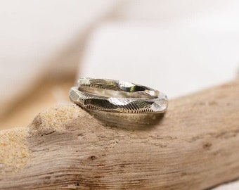 Beach Stacker Ring | Silver Textured ring | Handmade Jewellery | Water Safe Jewelry