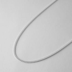 Cadena de eslabones redonda calibre 60 / Plata de ley 925 / Collar sencillo / Unisex