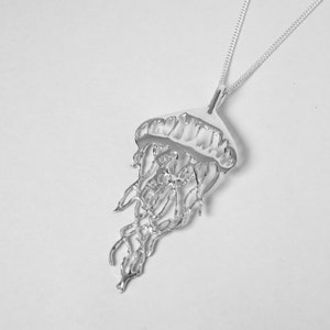 Jellyfish Pendant Large | Sterling Silver Necklace | Handmade Ocean Jewelry
