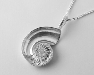 Silverly Collana Con Ciondolo Conchiglia Nautilus - Argento 925, Catena 46 Cm, In Confezione Regalo Con Panno Lucidante