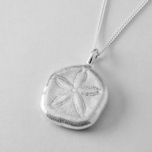 Queensland Large Sand Dollar Pendant | Sterling Silver shell necklace | Handmade Jewelry
