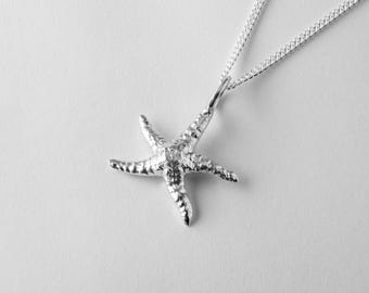 Pendentif étoile de mer | Taille moyenne | Bijoux océan en argent sterling | Bijoux faits main