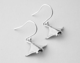 Manta Ray Earrings | Ocean Inspired Jewellery | Handmade Silver Earrings