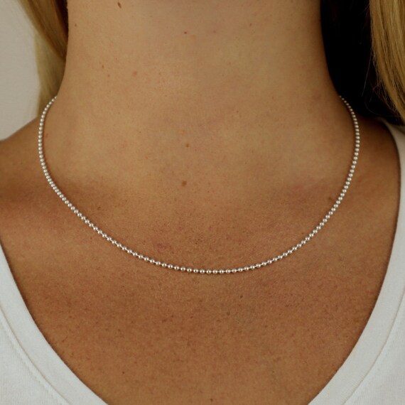 Silver Ball Chain | 925 Sterling Silver | Simple Necklace | Unisex
