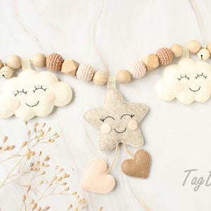Stroller chain / baby gift / christening / birth gifts / girl / cloud / star