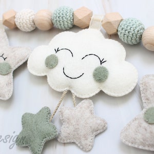 Stroller chain / baby gift / christening / birth gift / boy / girl / cloud / star