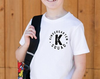 Kindergarten Squad Shirt, K For Kindergarten Shirt, Back To School Shirt, First Day Of School Shirt, Kindergarten Teacher Shirt