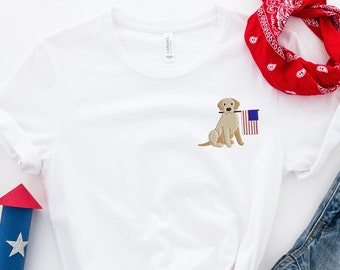 Camicia per cani ricamata del 4 luglio, Camicia ricamata del 4 luglio, Camicia felice 4 luglio, Camicia del Giorno dell'Indipendenza, Camicia Patriottica