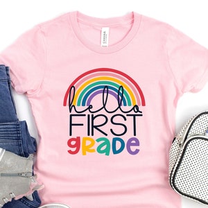 Hello First Grade Shirt, First Grade Shirt, Back To School Shirt, First Day Of School Shirt, First Grade Teacher Shirt, Kindergarten Shirt