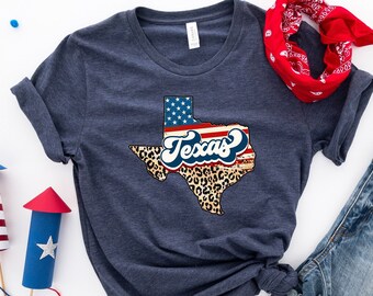 Texas Shirt, Texas Leopard Shirt, Texas Lover Shirt, 4th Of July T-shirt, Fourth of July Shirt, America Shirt, American Flag Shirt